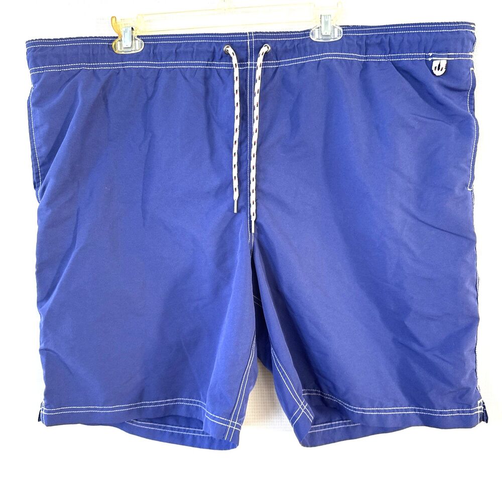 Lands' End Swim Trunks Mens Extra Large Blue Elastic Waist Mesh Lined - XL 40-42